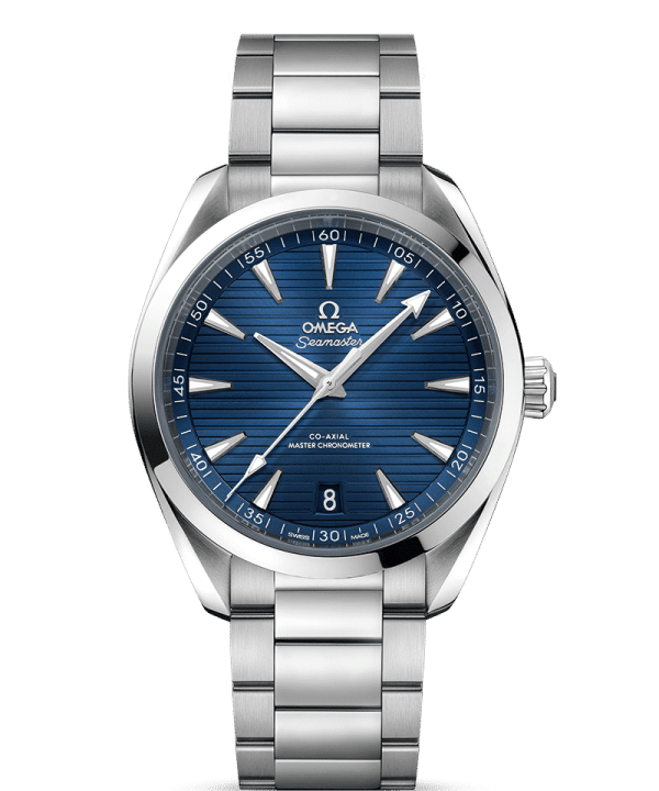 Produktbilde av Omega Seamaster Aqua Terra 150M Co-Axial Master Chronometer 41mm med blå urskive og lenke. Ref. O22010412103004