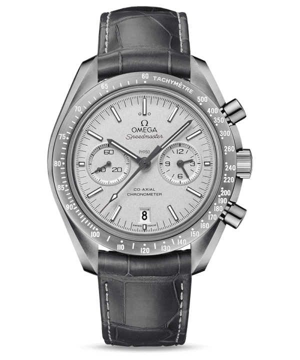 Produktbilde av Omega Speedmaster Moonwatch Co-Axial Chronograph 44.25 MM med hvit urskive og skinnrem. Ref. O31193445199002.