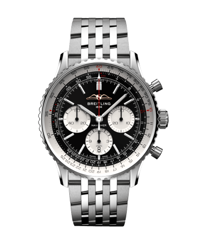 Breitling Navitimer B01 Chronograph 43 med sort urskive og lenke. Ref. AB0138211B1A1
