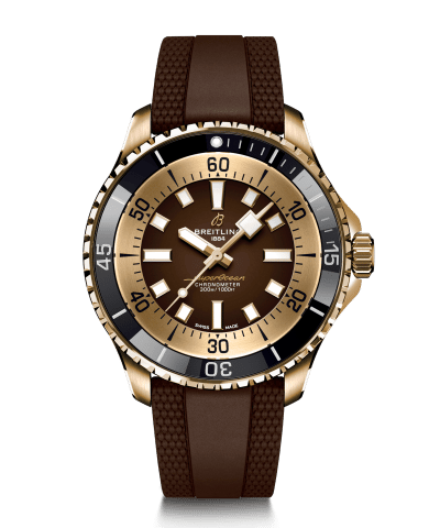 Produktbilde av Breitling Superocean Automatic 44 Bronze med brun urskive og brun gummirem. Ref. N17376201Q1S1