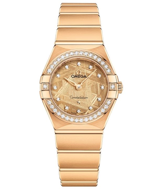 Produktbilde av Omega Constellation Yellow Gold 28mm med gullfarget urskive på gullenke. Ref. O13155256099003.
