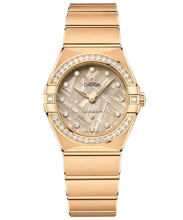 Produktbilde av Omega Constellation Yellow Gold 28mm med gull urskive på gullenke. Ref. O13155286099006.