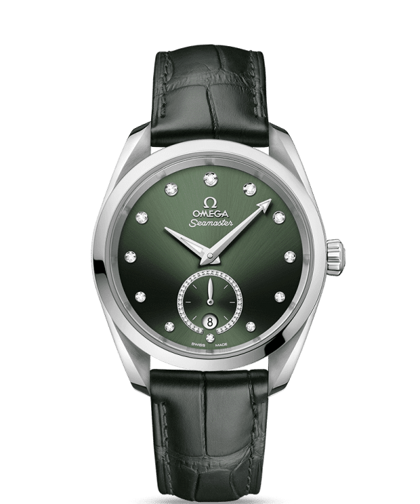 Produktbilde av Omega Seamaster Aqua Terra 150M Co-Axial Master Chronometer Small Seconds 38MM med grønn urskive og grønn alligatorrem Ref. O22013382060001