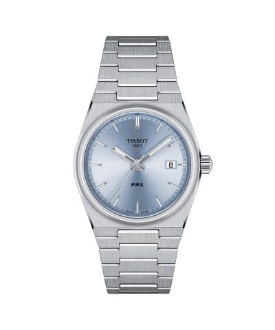 Produktbilde av Tissot PRX 35mm med blå urskive og lenke. Referanse. T137.210.11.351.00
