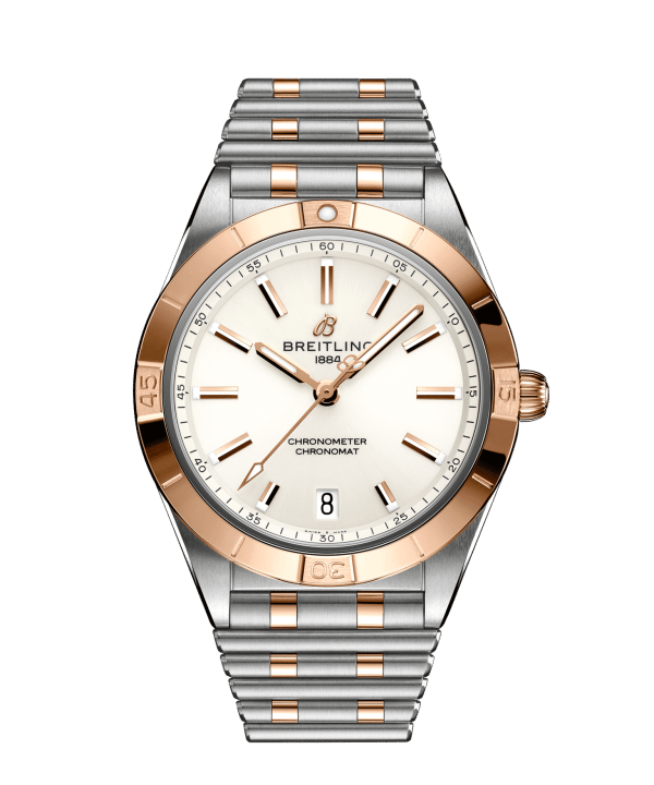 Breitling Chronomat Automatic 36 med sølv urskive og ståållenke. Ref. U10380101A1U1